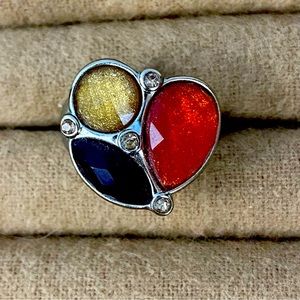 Premier Designs Goldtone Three Stone Ring Size 6